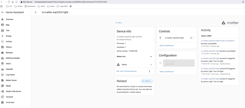 Home Assistant Device Overview
